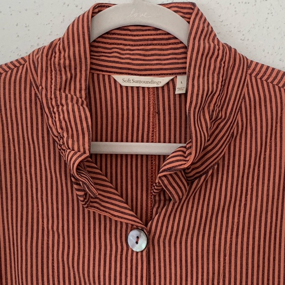 NEW Soft Surroundings Sasha Lagenlook Roll-Tab Sleeve Tunic Top Size L - Picture 8 of 13